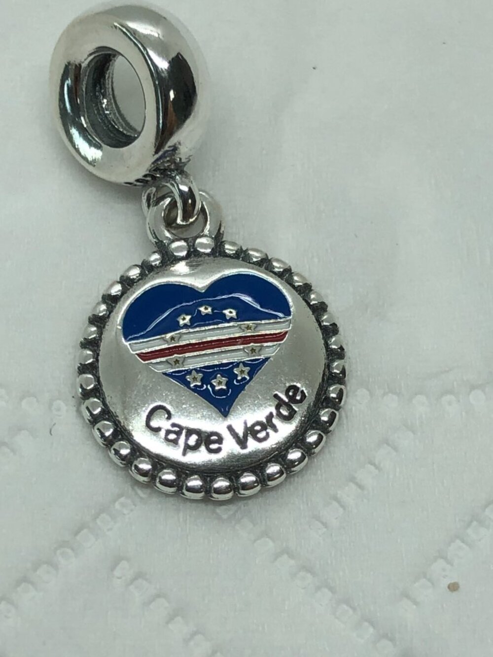 ✨ ✨Pandora Cape Verde Heart Flag Dangle Charm